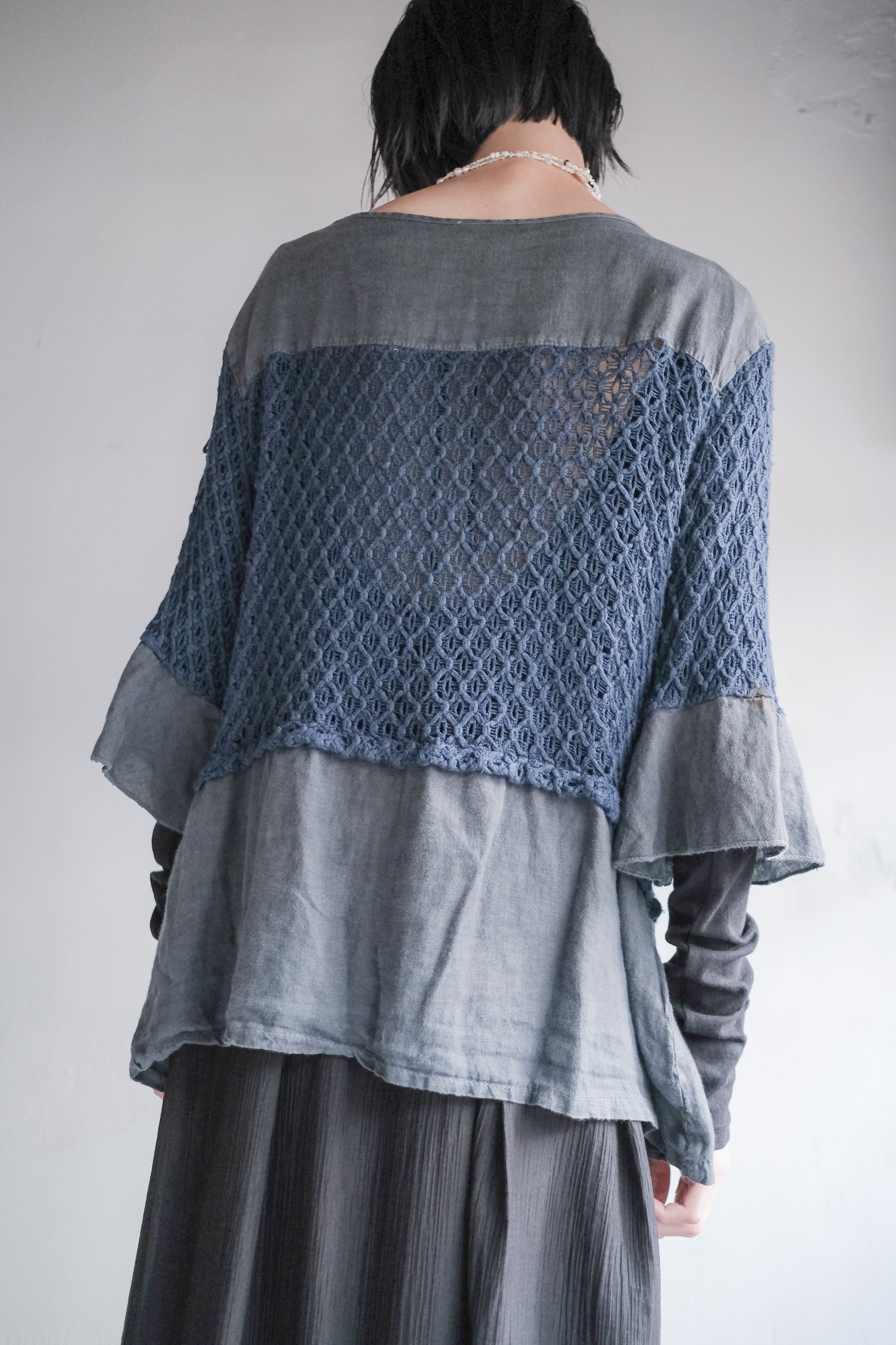 Italian Linen Crochet Shirt / 義大利麻質針織衫