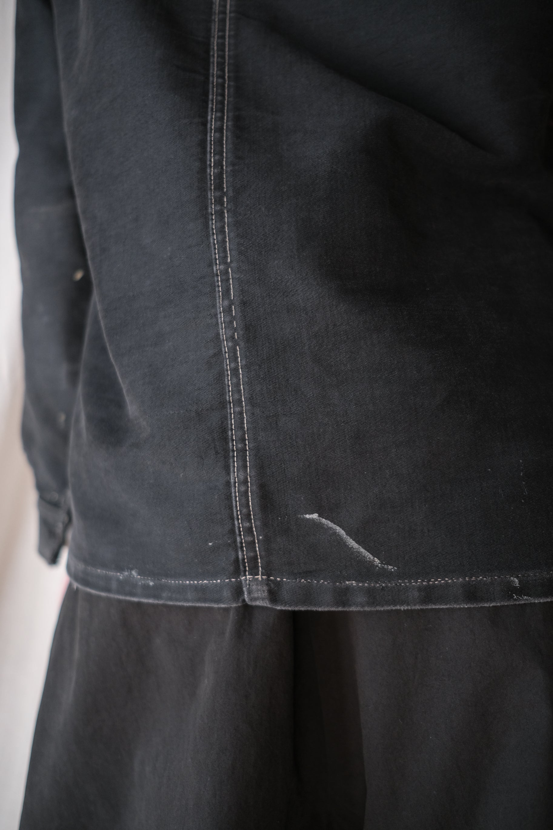 1950's French Black Moleskin Work Jacket / 法國黑色工作外套