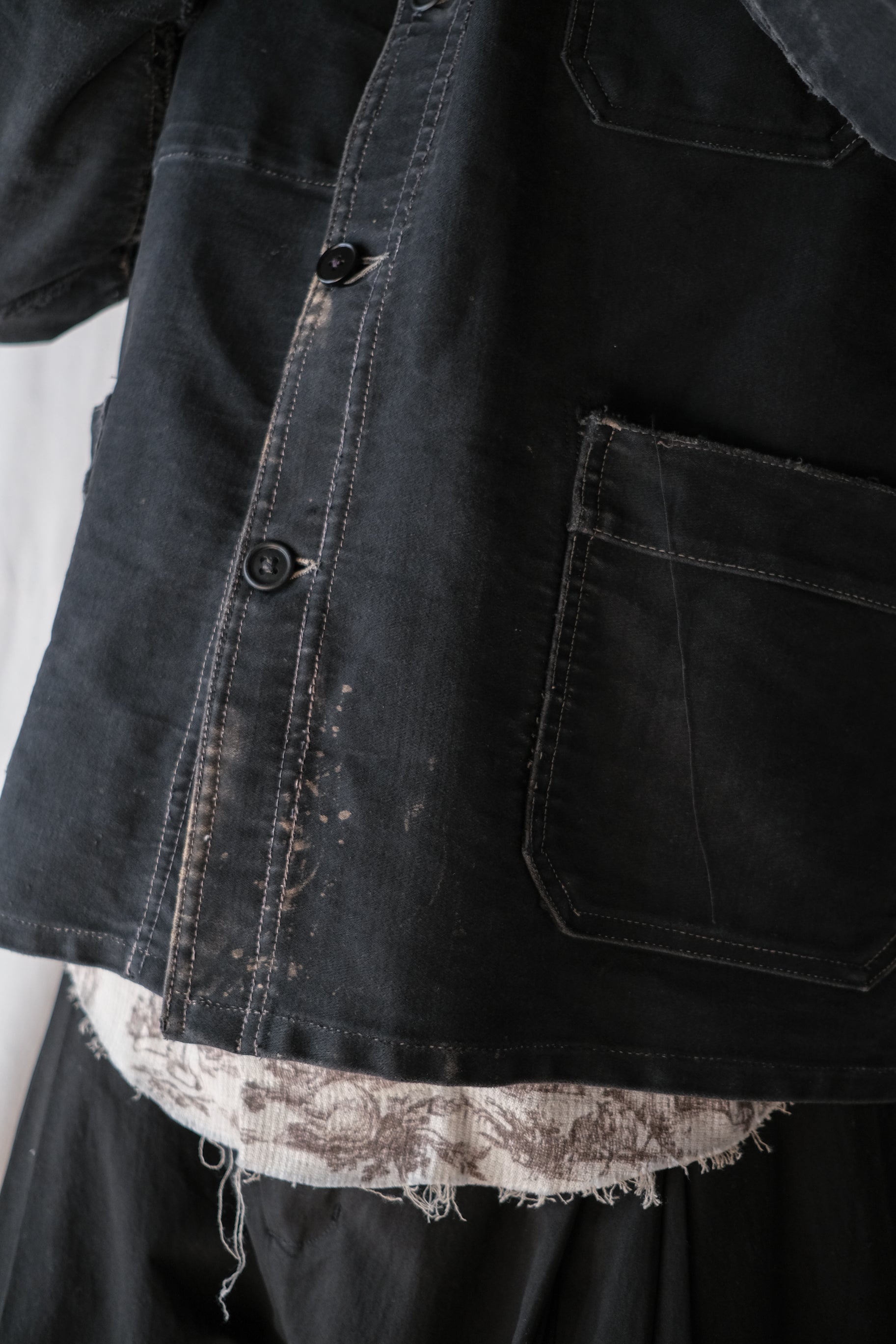 1950's French Black Moleskin Work Jacket / 法國黑色工作外套