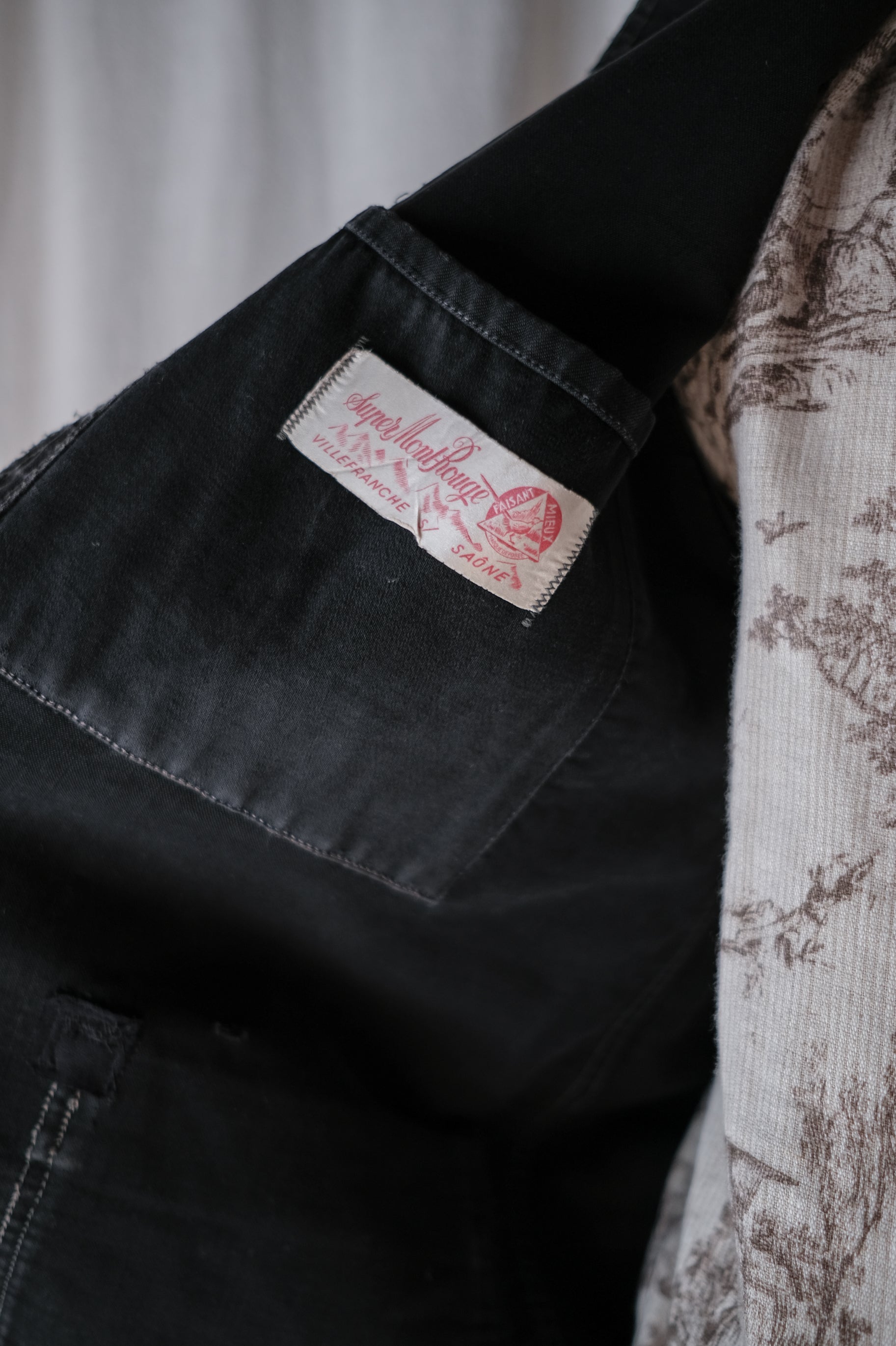 1950's French Black Moleskin Work Jacket / 法國黑色工作外套