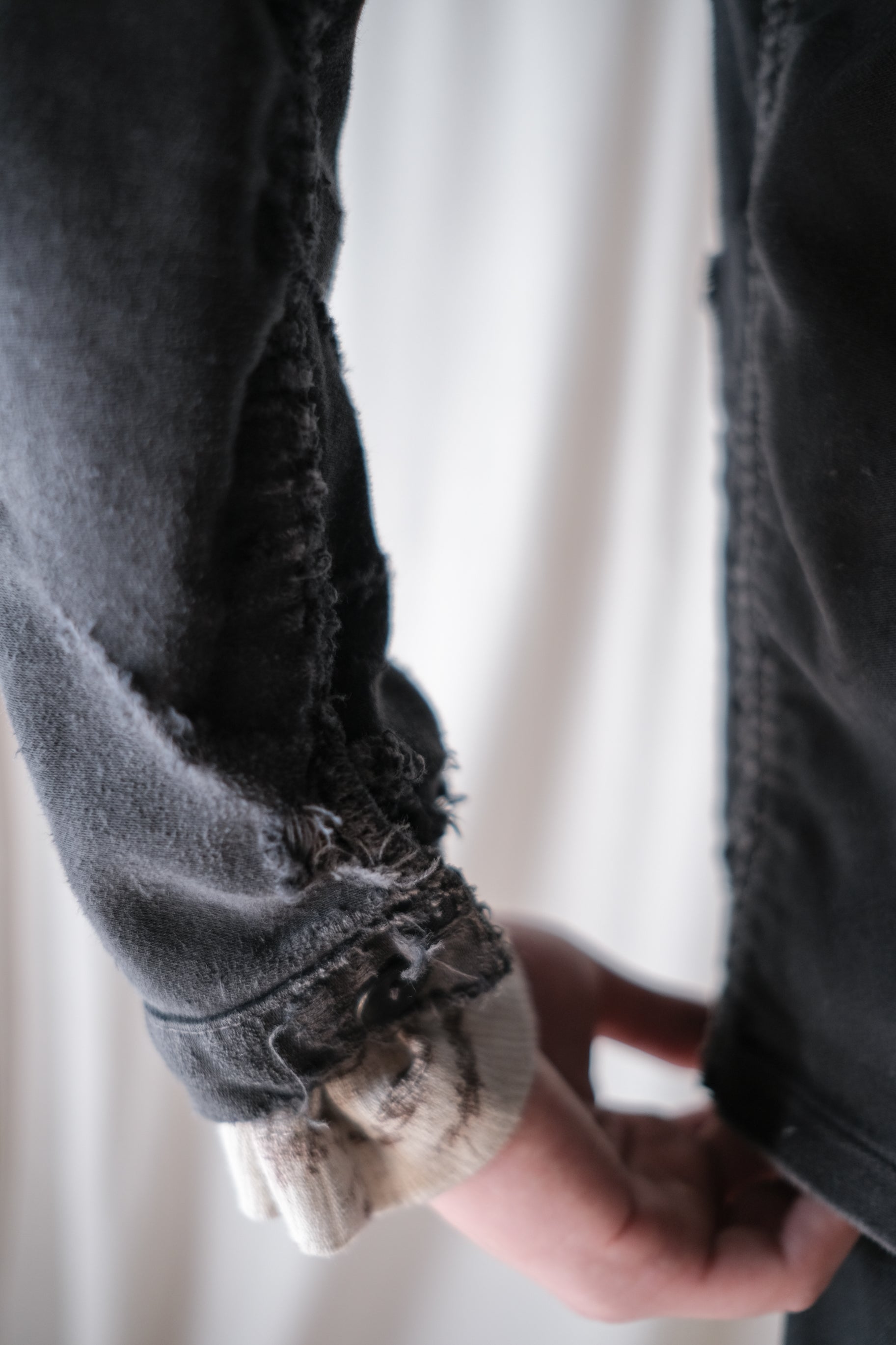 1950's "Adolph Lafont" French Black Moleskin Work Jacket / 法國黑色工作外套