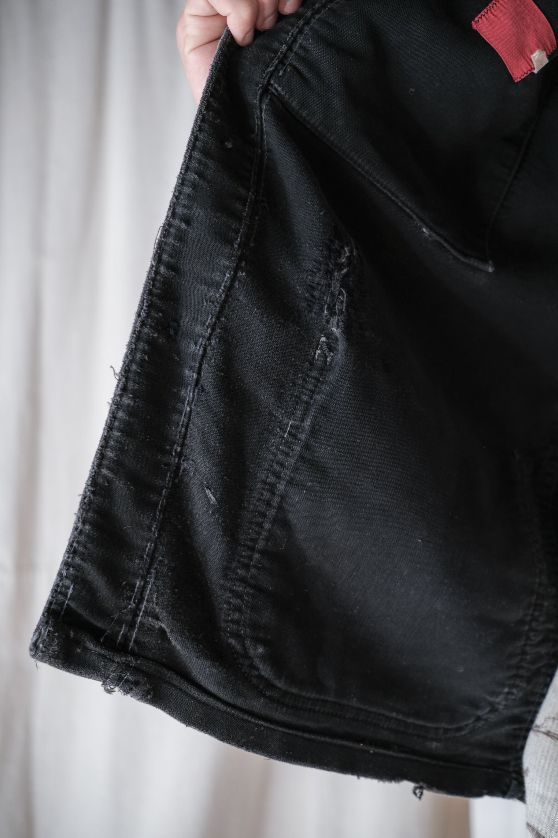 1950's "Adolph Lafont" French Black Moleskin Work Jacket / 法國黑色工作外套