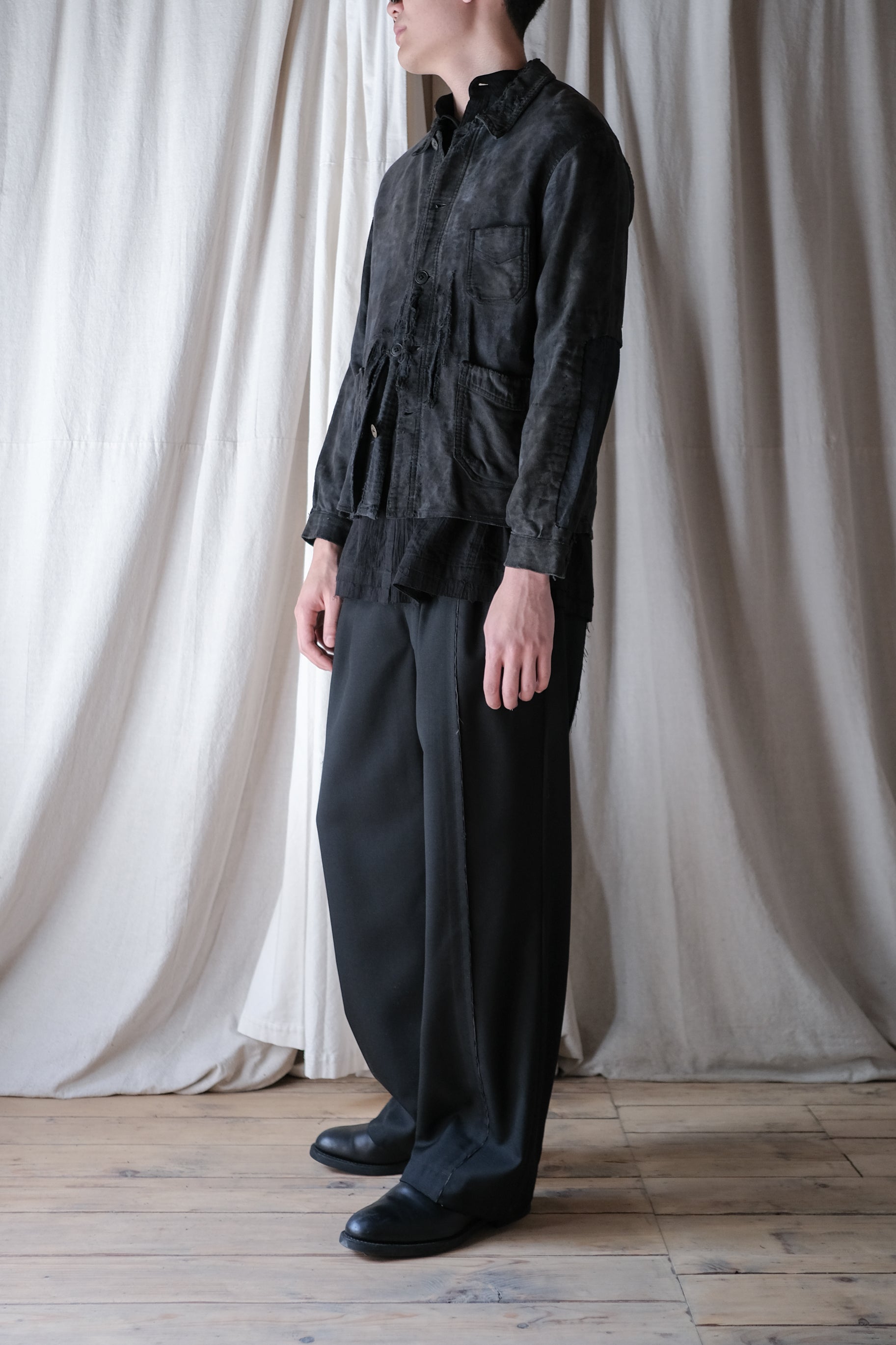 1940's "L'Idéal" French Black Moleskin Work Jacket / 法國黑色工作外套