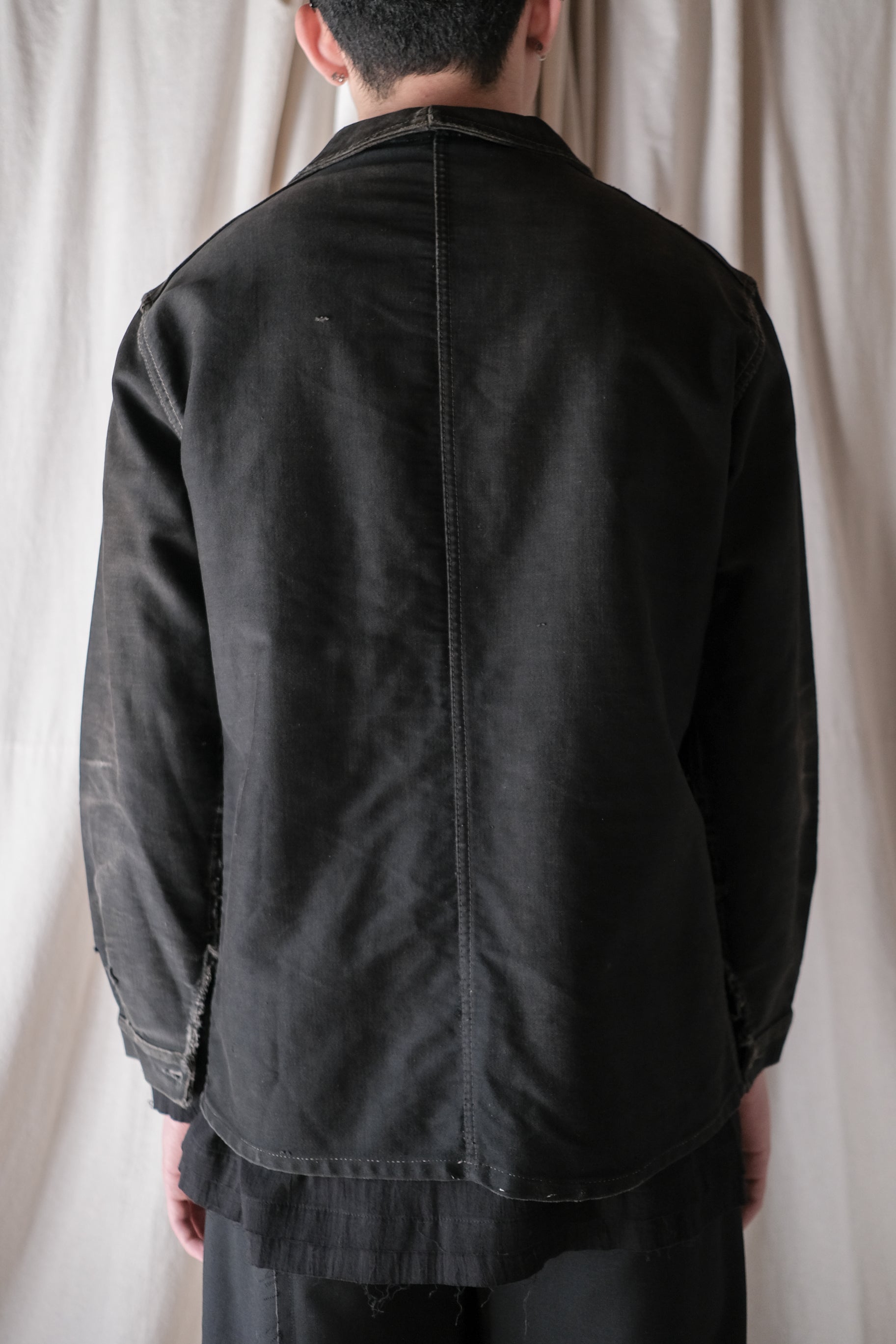 1950's "Dubure & Deverchère"French Black Moleskin Work Jacket / 法國黑色工作外套