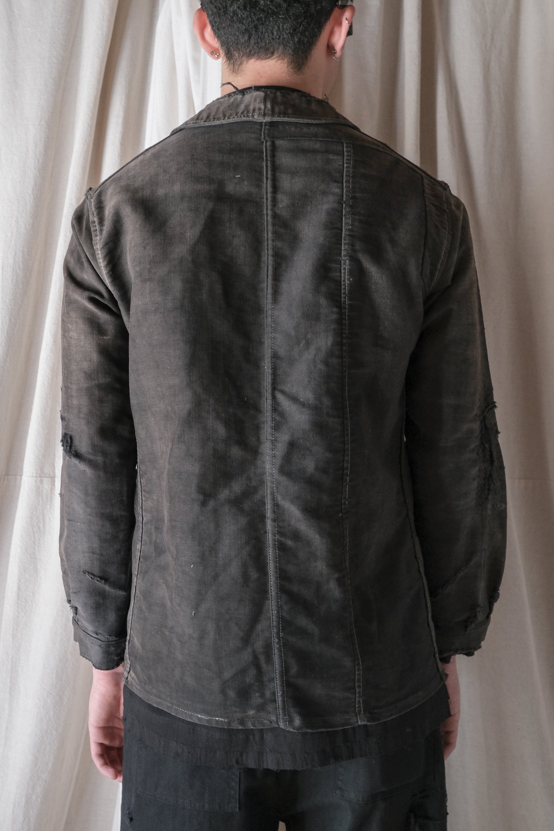1940's "Dubure & Deverchère"French Black Moleskin Work Jacket / 法國黑色工作外套