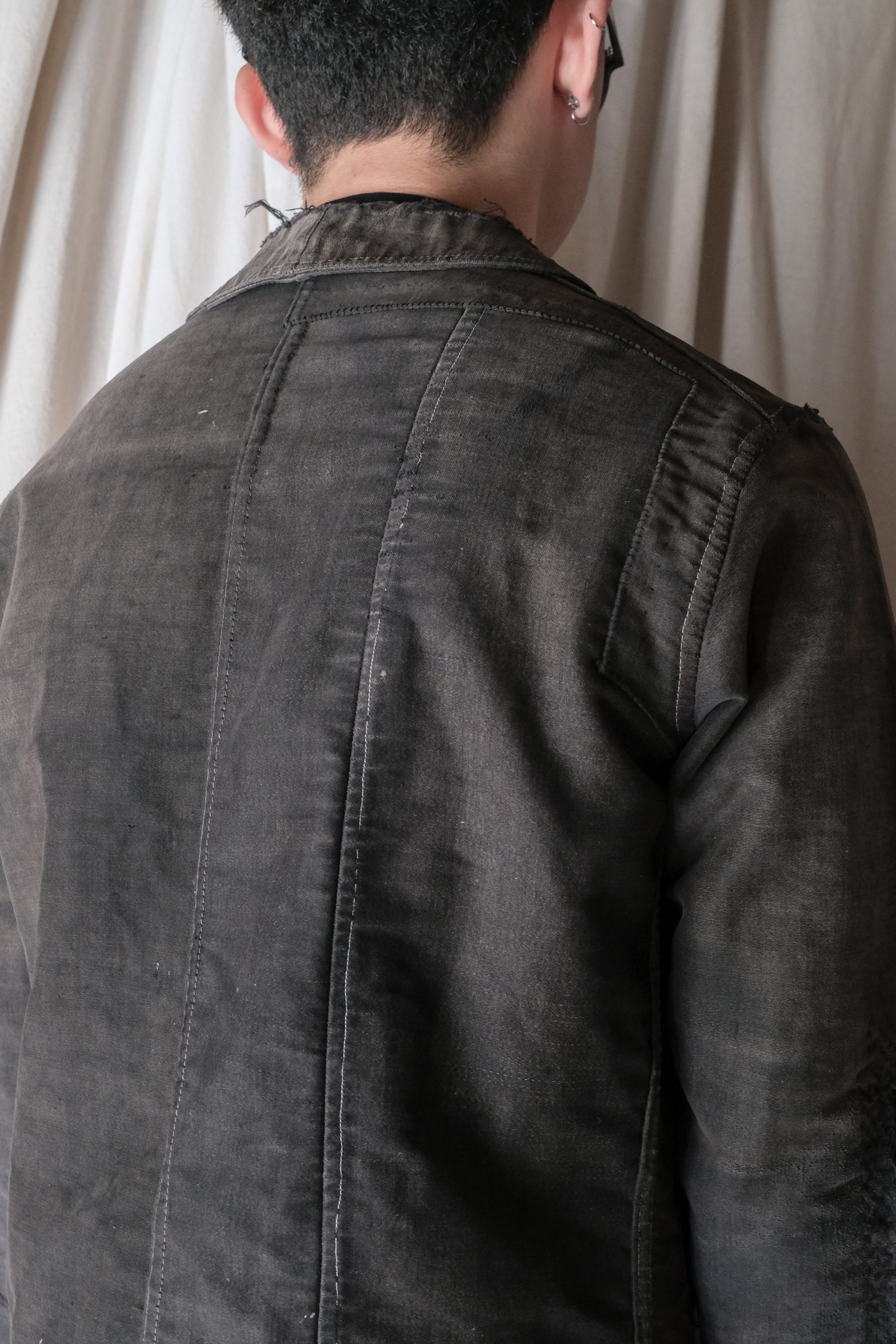 1940's "Dubure & Deverchère"French Black Moleskin Work Jacket / 法國黑色工作外套