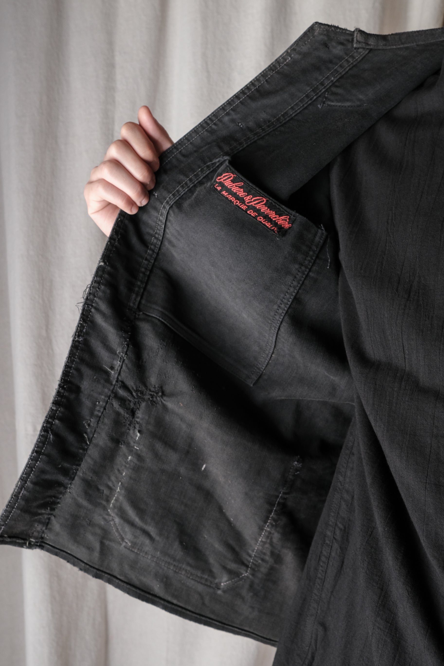 1940's "Dubure & Deverchère"French Black Moleskin Work Jacket / 法國黑色工作外套