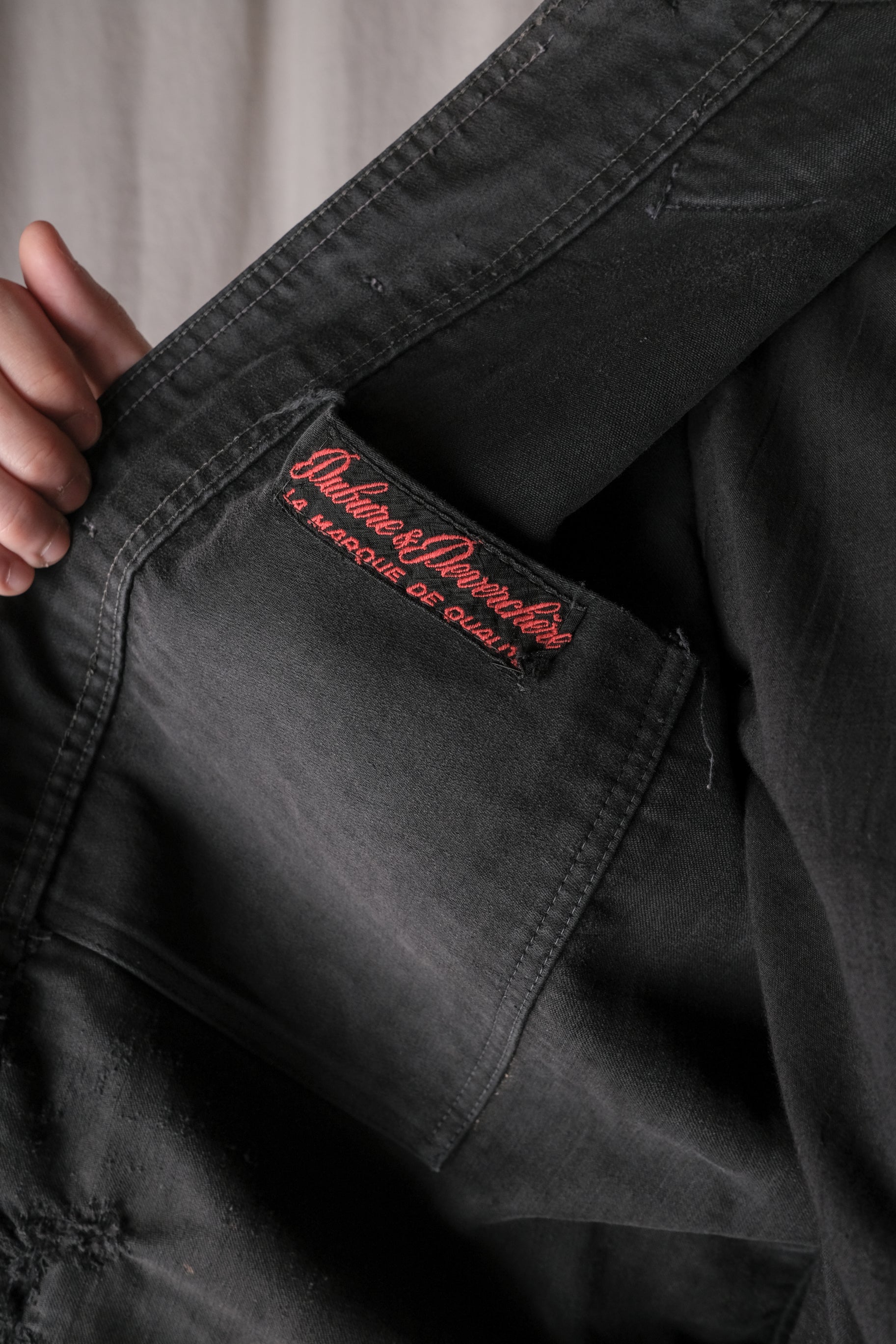 1940's "Dubure & Deverchère"French Black Moleskin Work Jacket / 法國黑色工作外套