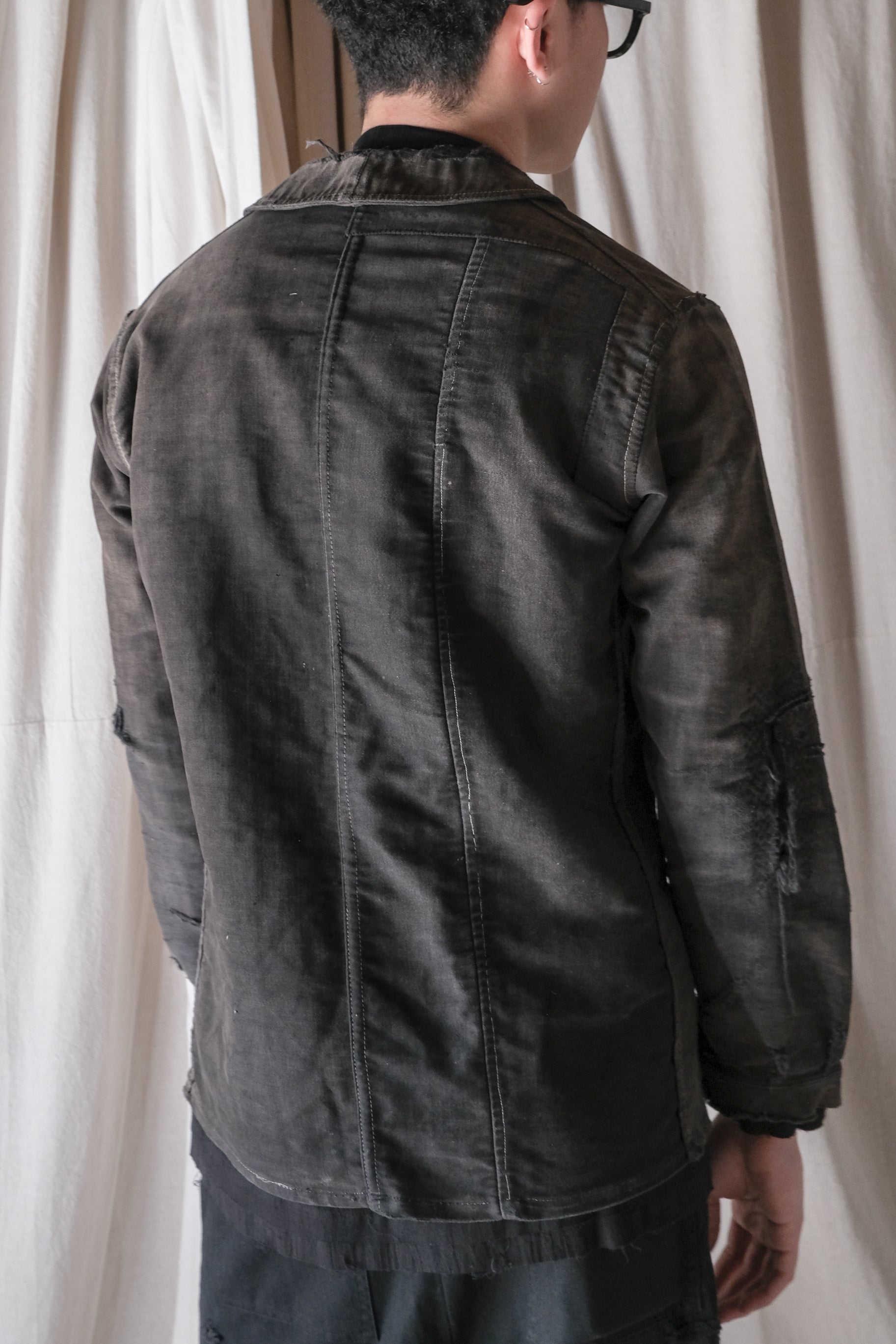 1940's "Dubure & Deverchère"French Black Moleskin Work Jacket / 法國黑色工作外套