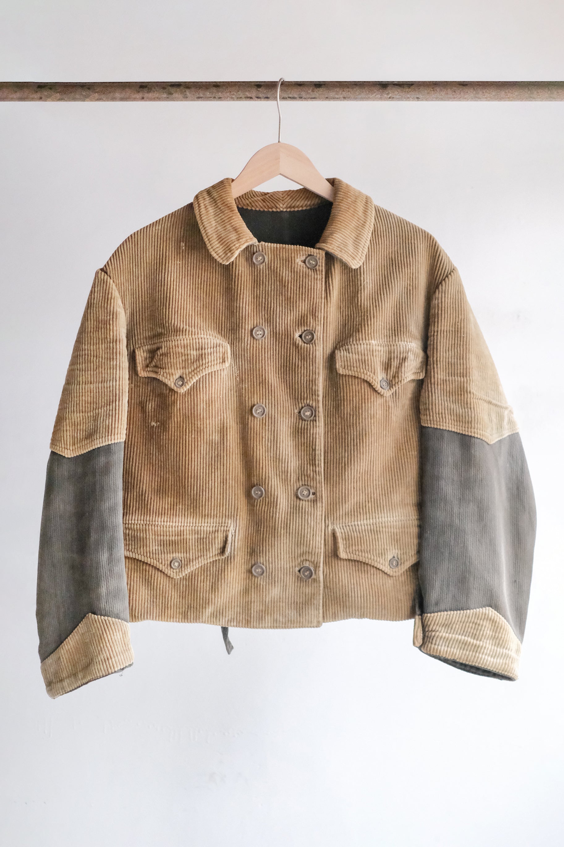 1940’s Belgian Brown Double Breasted Work Jacket / 比利時古著棕色雙排扣工作外套