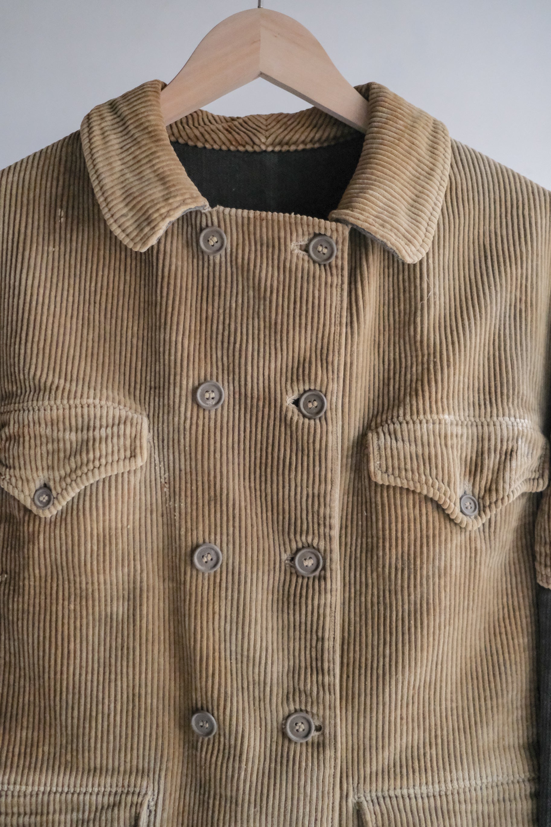 1940’s Belgian Brown Double Breasted Work Jacket / 比利時古著棕色雙排扣工作外套
