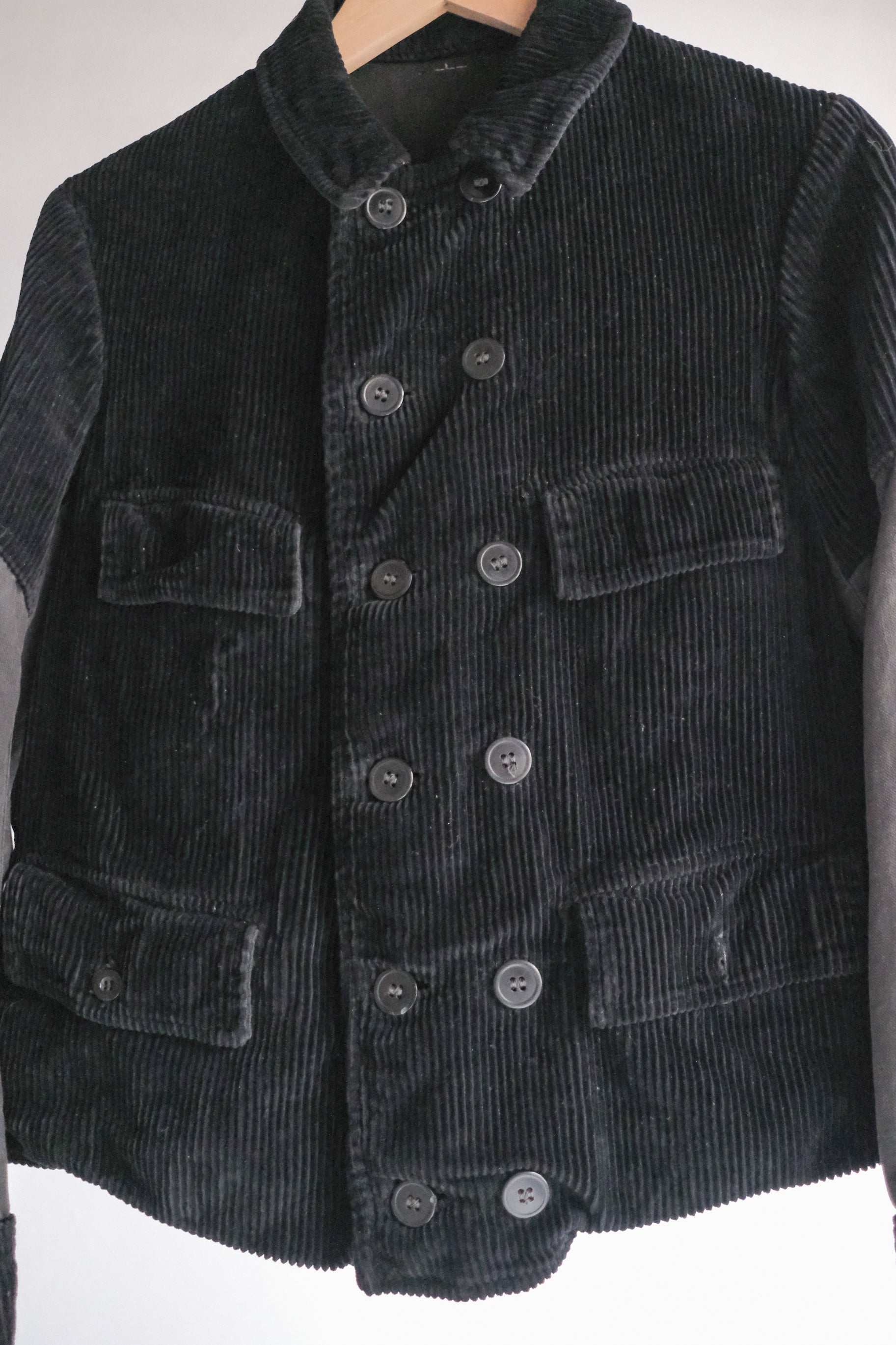 1940’s Belgian Black 6 Buttons Double Breasted Work Jacket / 比利時古著墨黑六扣雙排扣工作外套