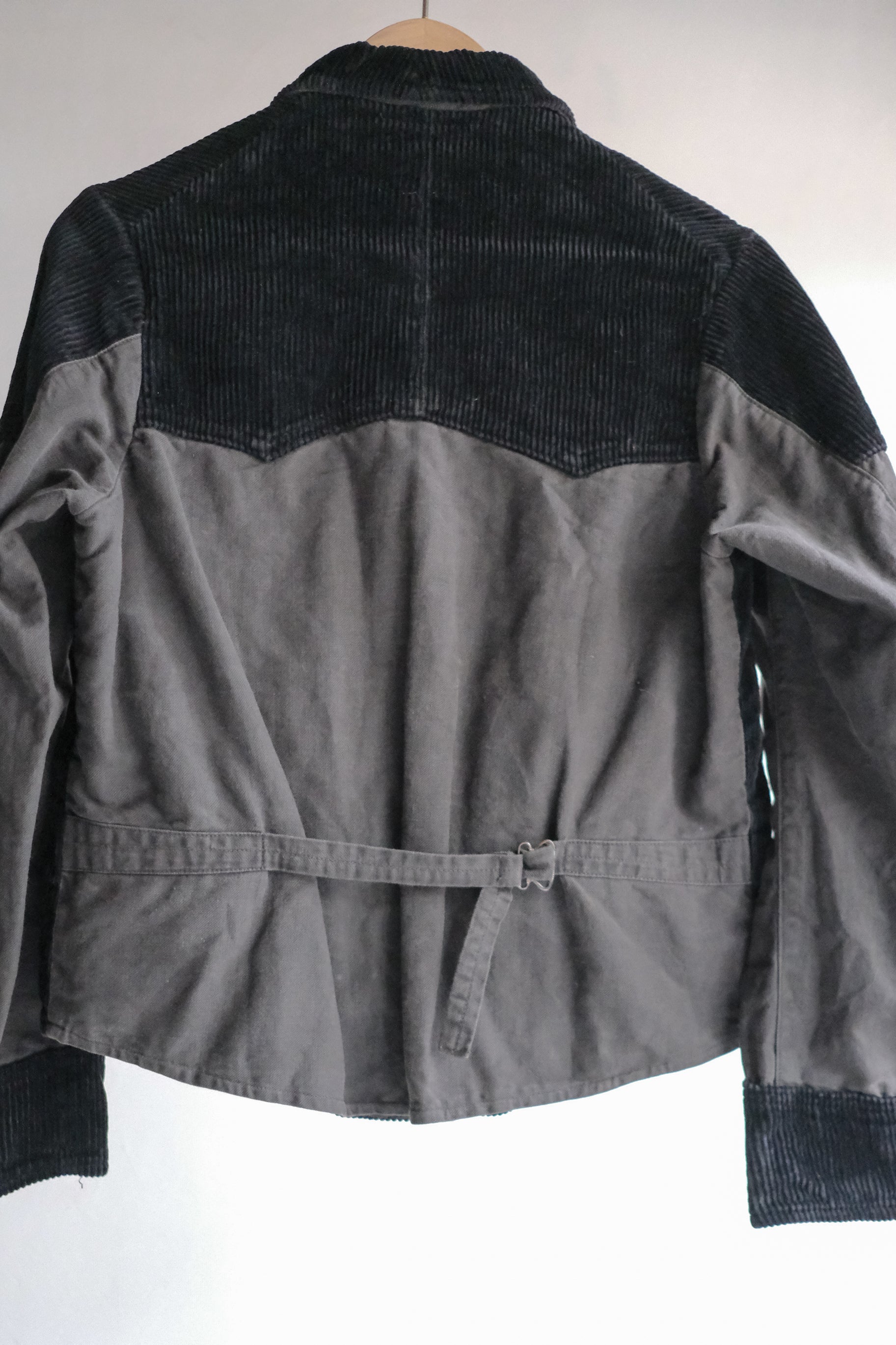 1940’s Belgian Black 6 Buttons Double Breasted Work Jacket / 比利時古著墨黑六扣雙排扣工作外套