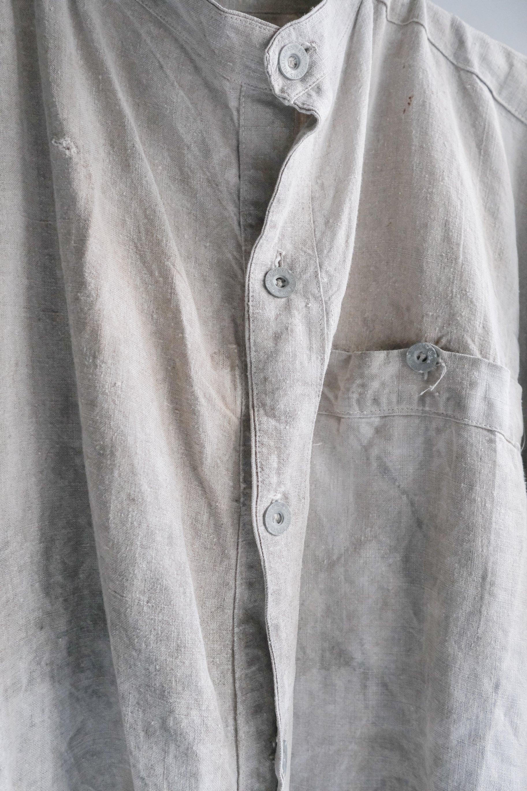 1930’s French Army Bourgeron HBT Linen Jacket / 法國陸軍Bourgeron人字紋亞麻外套