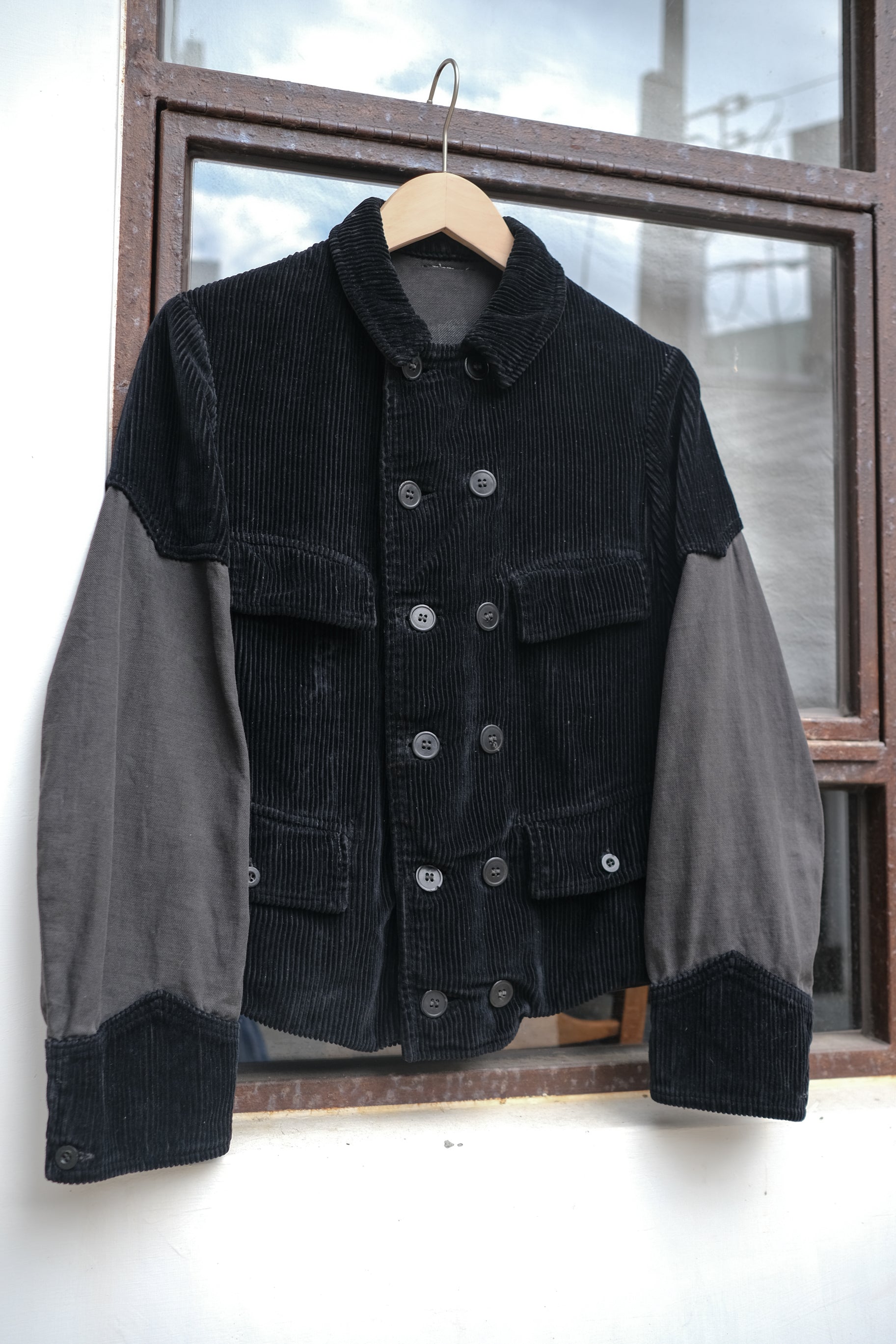 1940’s Belgian Black 6 Buttons Double Breasted Work Jacket / 比利時古著墨黑六扣雙排扣工作外套