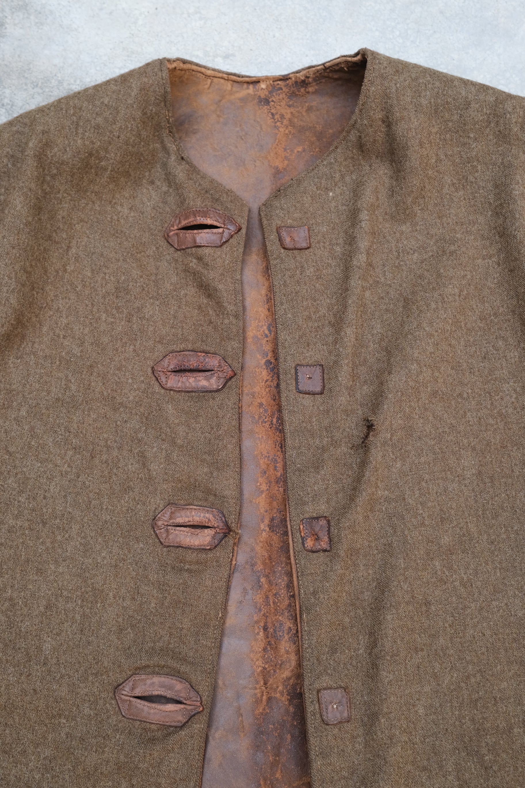 1940-1950’s Belgian Army Jerkin Leather Vest / 比利時軍用皮質背心