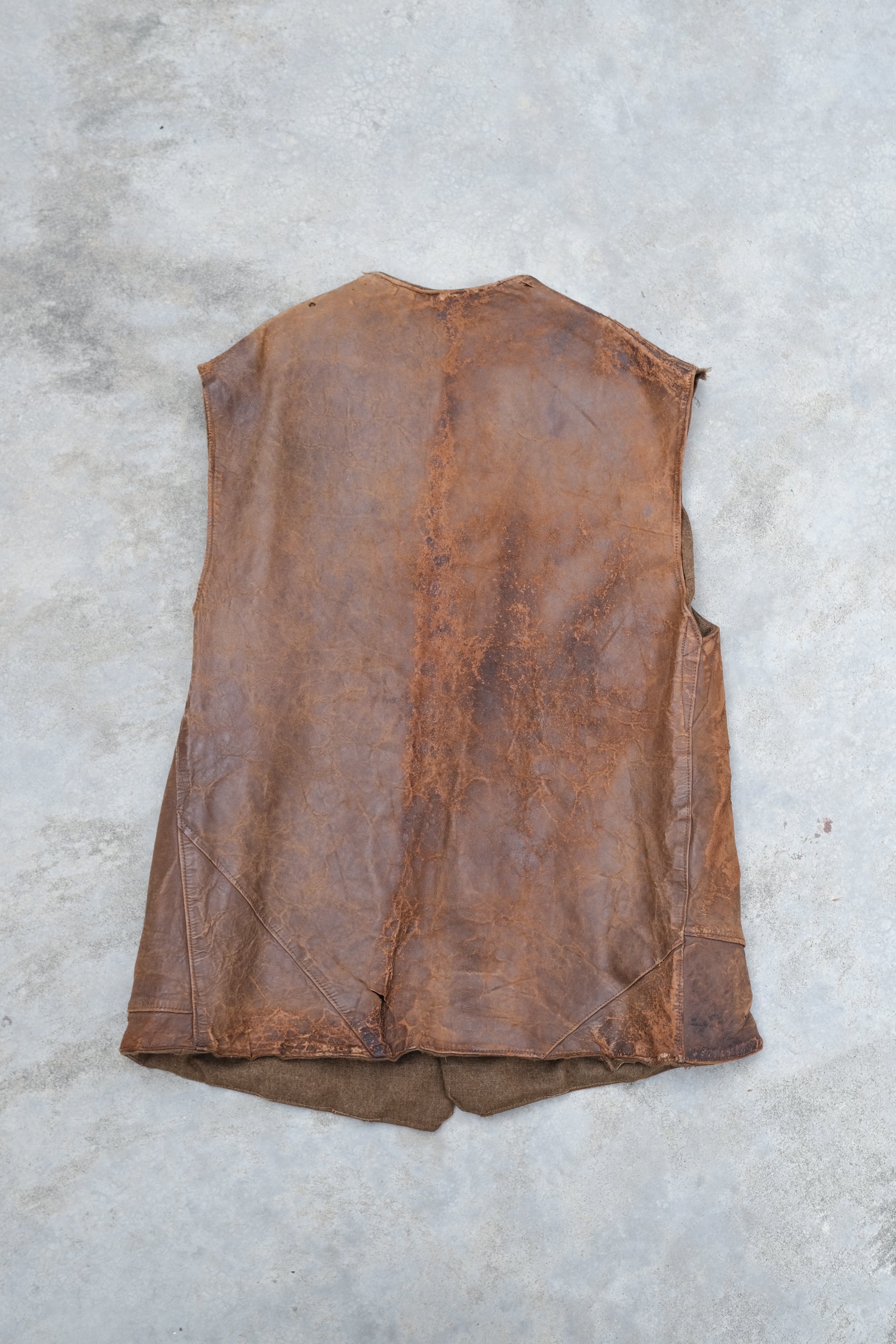 1940-1950’s Belgian Army Jerkin Leather Vest / 比利時軍用皮質背心