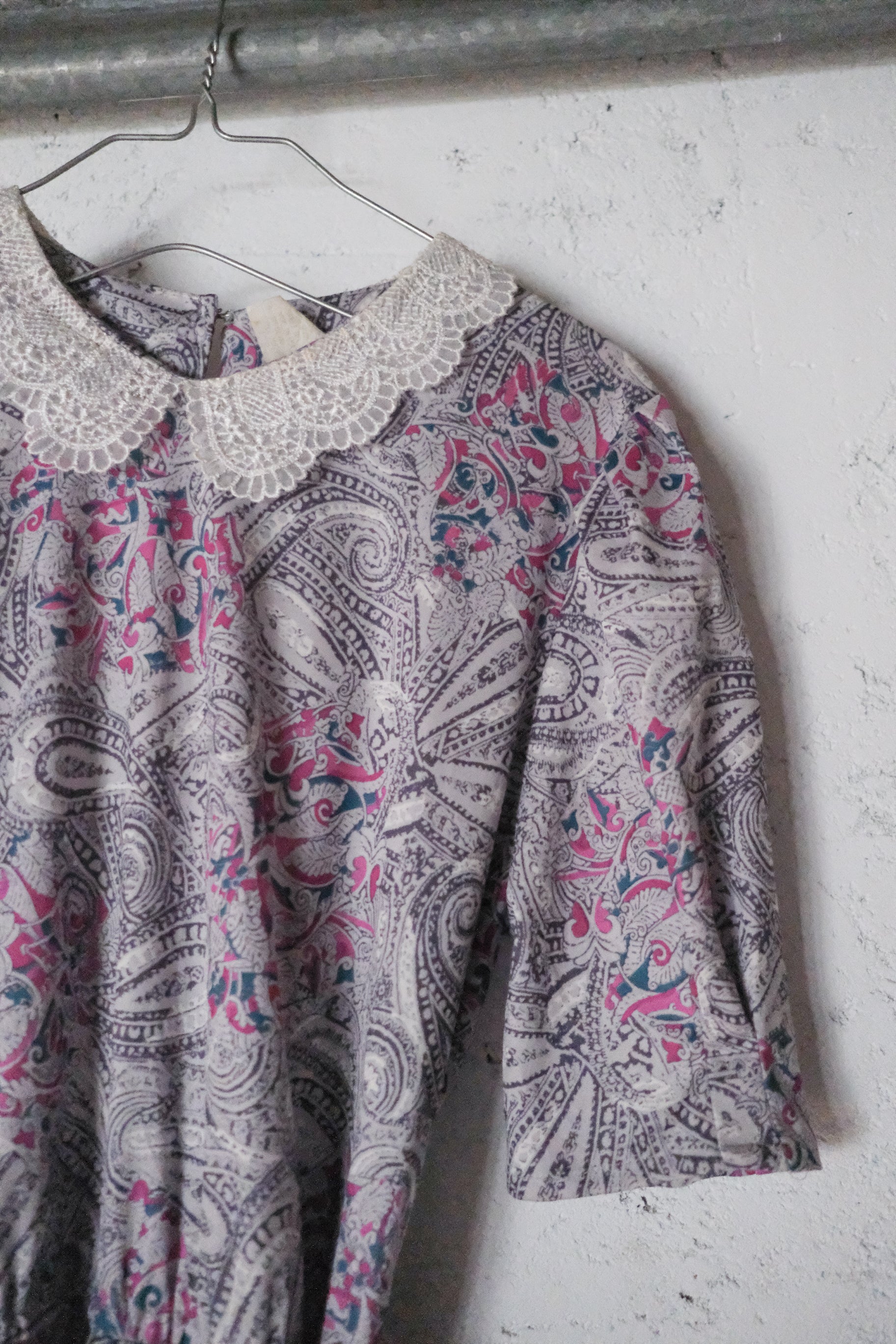 Vintage Floral Dress / 蕾絲領碎花洋裝