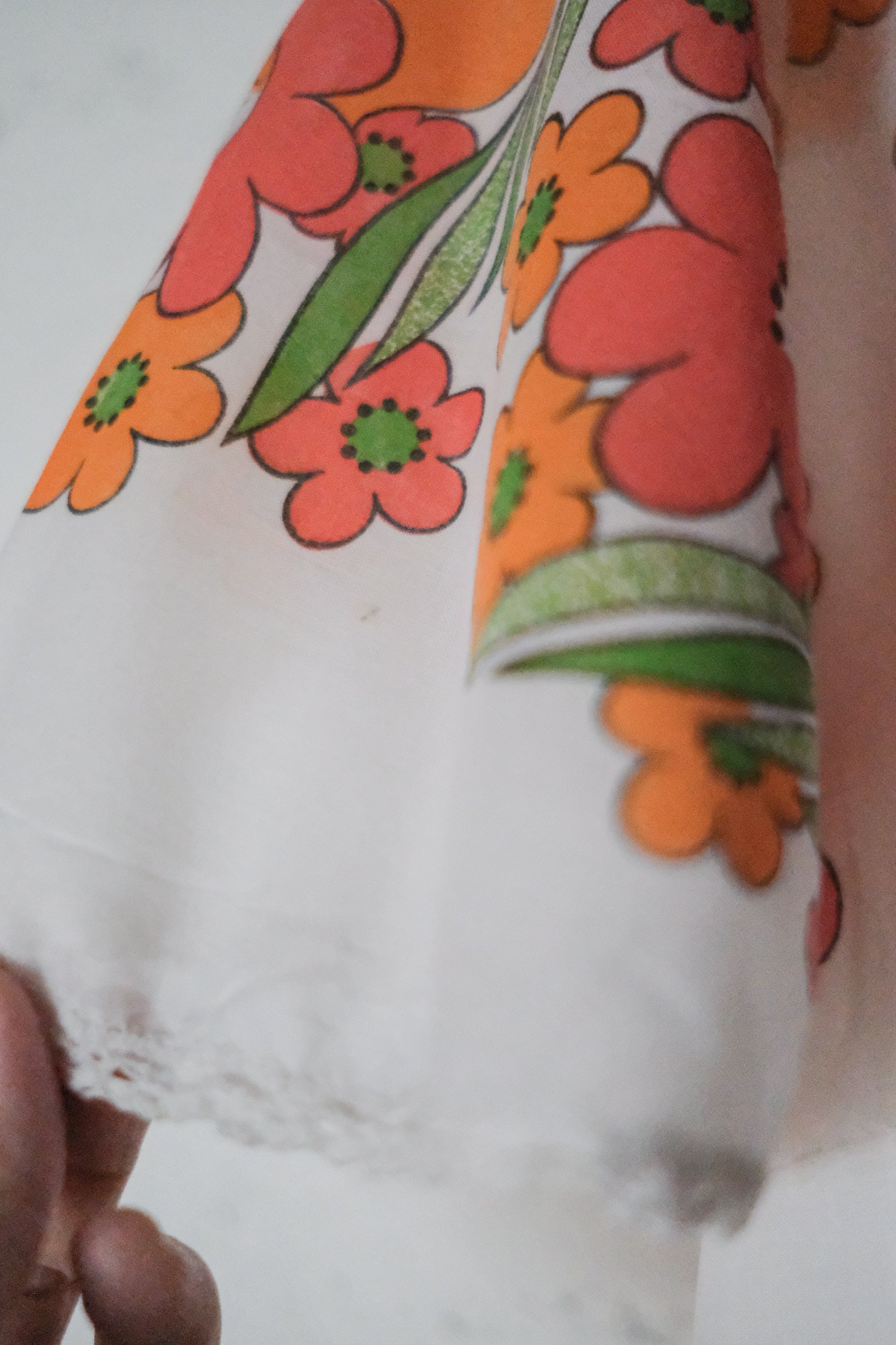 Vintage Floral  Sheer Dress / 橘之花透膚洋裝