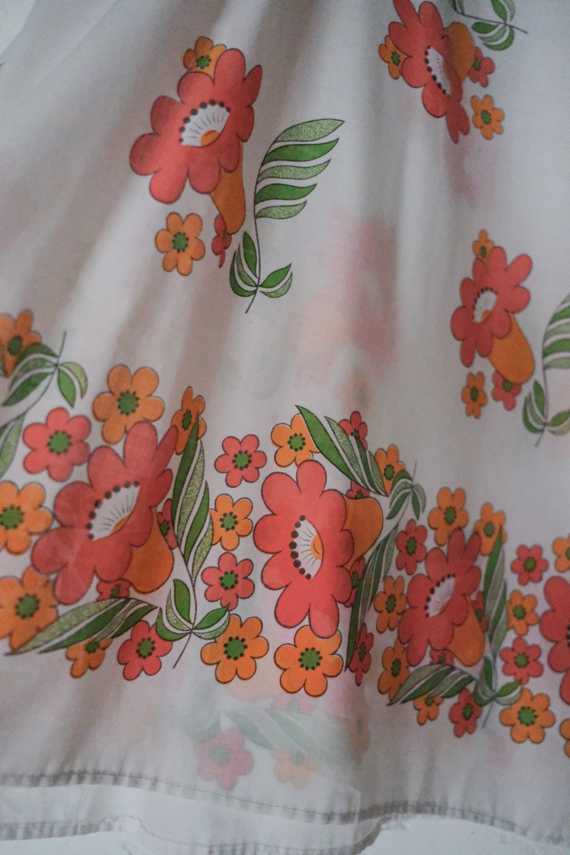 Vintage Floral  Sheer Dress / 橘之花透膚洋裝