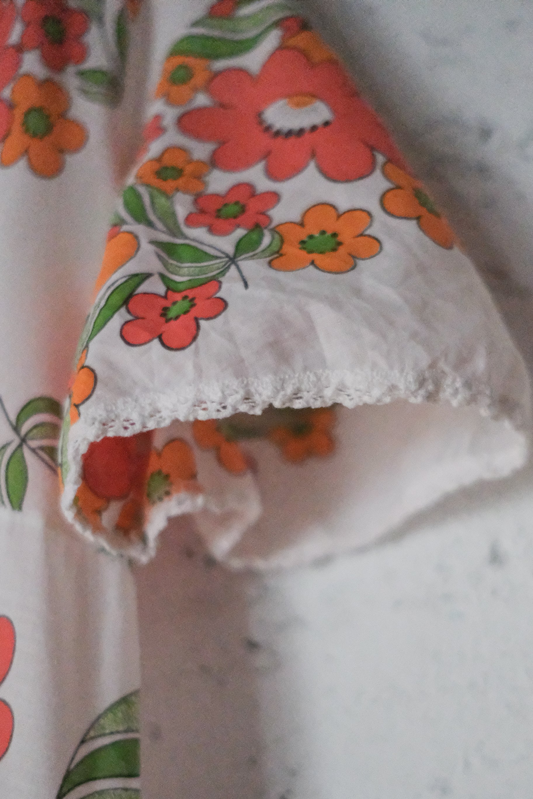 Vintage Floral  Sheer Dress / 橘之花透膚洋裝