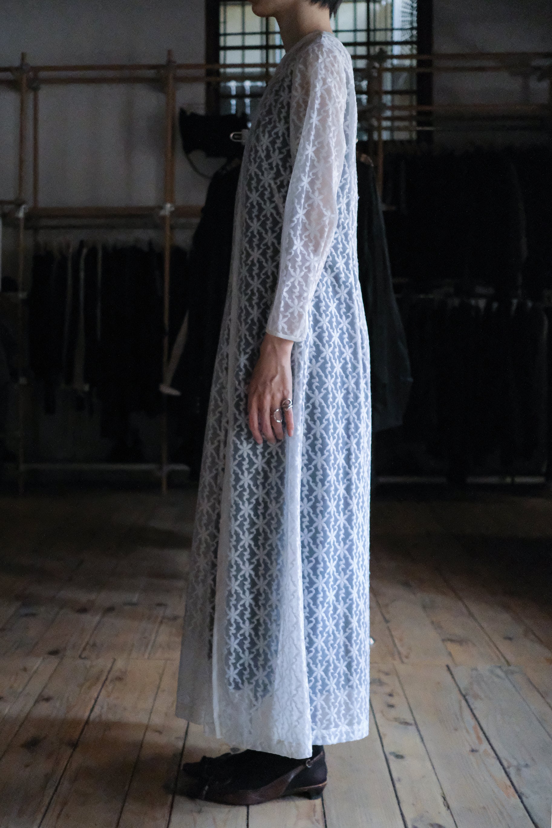 Vintage Floral Jacquard Dress / 透膚緹花洋娃娃裙