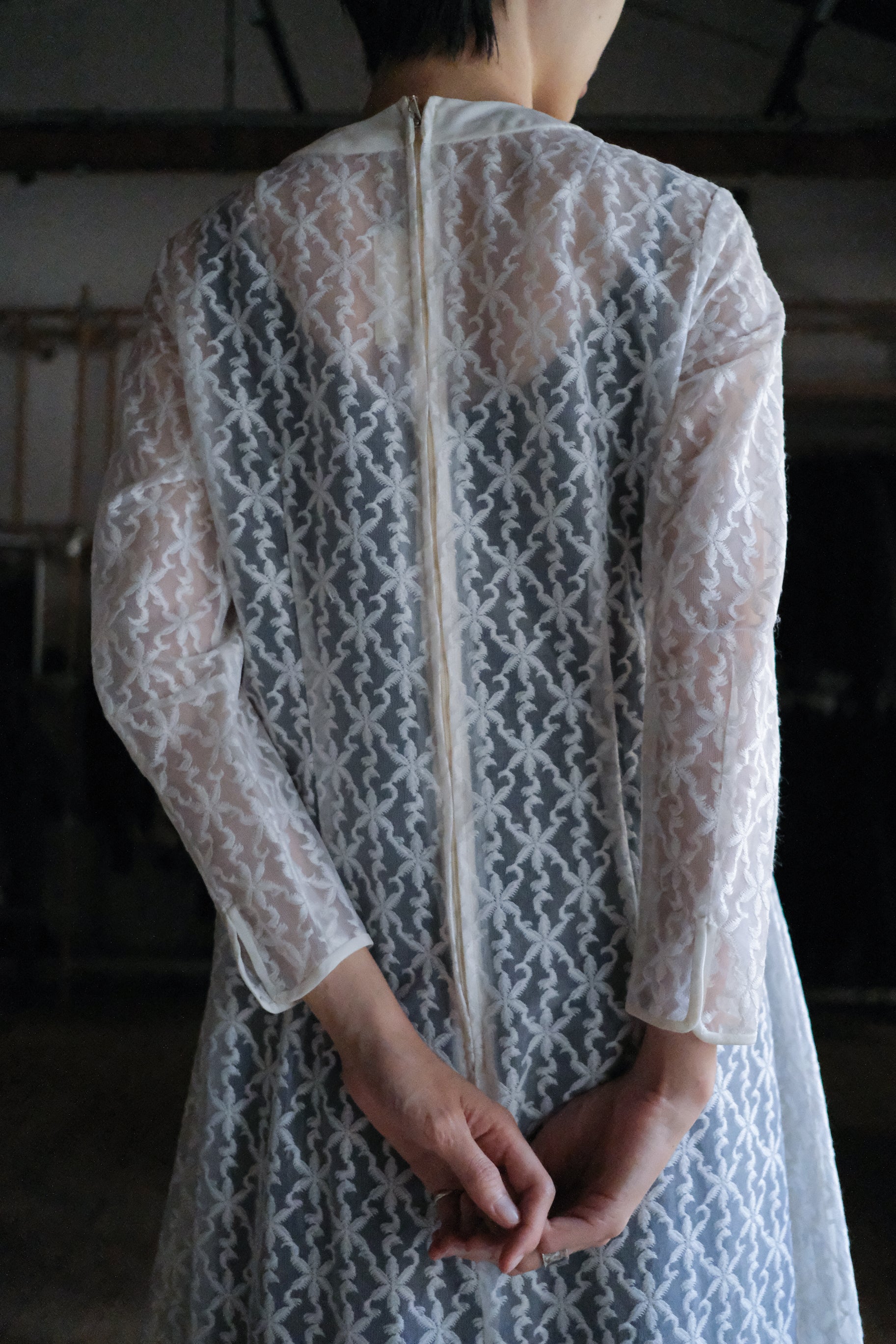 Vintage Floral Jacquard Dress / 透膚緹花洋娃娃裙