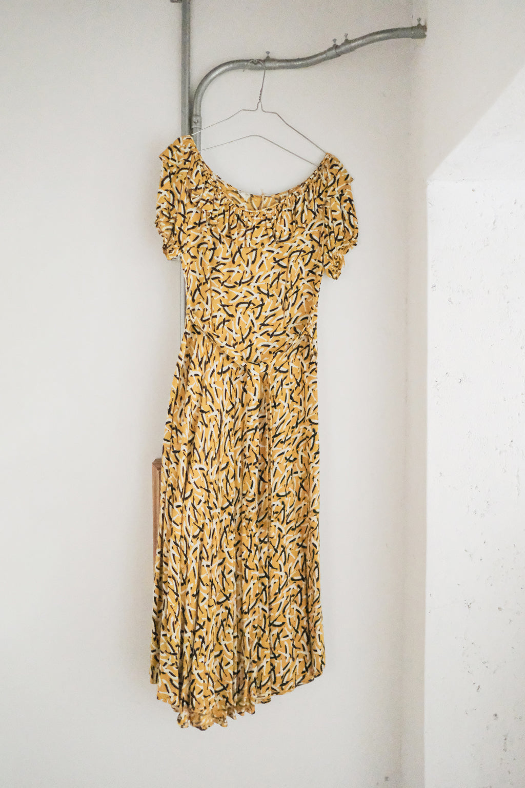 1940-1950's "CC41" Label Print Dress / 古著“CC41”標飛鳥印花洋裝