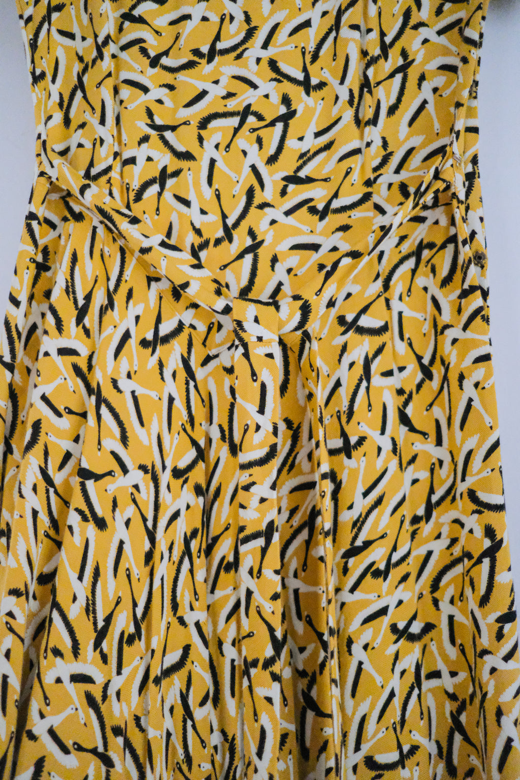 1940-1950's "CC41" Label Print Dress / 古著“CC41”標飛鳥印花洋裝