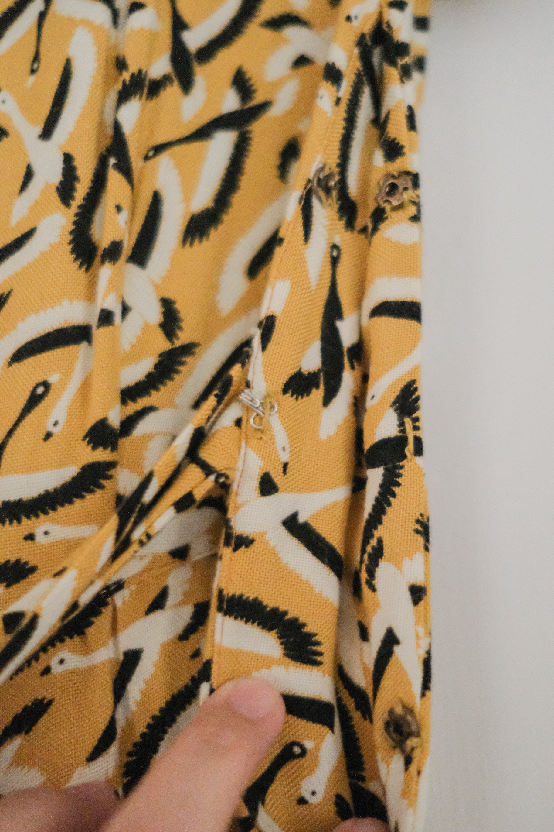 1940-1950's "CC41" Label Print Dress / 古著“CC41”標飛鳥印花洋裝