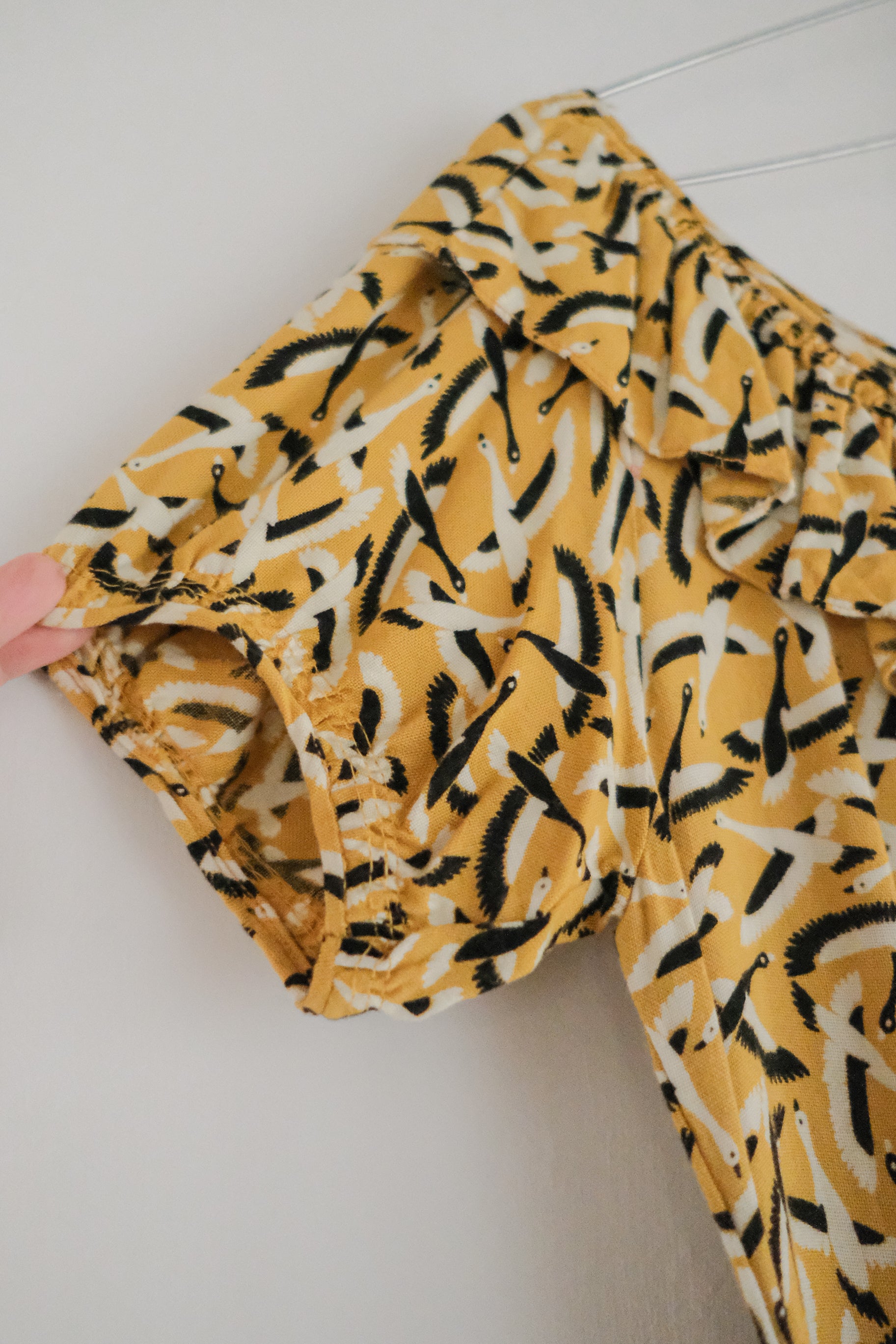 1940-1950's "CC41" Label Print Dress / 古著“CC41”標飛鳥印花洋裝