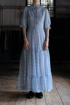 Vintage Lace Maxi Dress / 水波藍透膚蕾絲長裙
