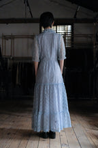 Vintage Lace Maxi Dress / 水波藍透膚蕾絲長裙