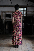 1970's " Allegro New York" Floral Maxi Dress / 古著印花泡泡袖長洋裝