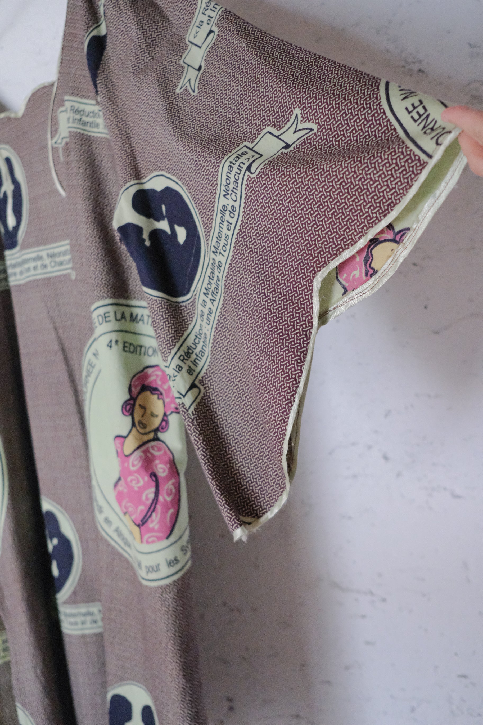 Vintage Print Dress / 古著印花寬袖洋裝