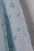 Vintage Floral Night Dress / 水波藍荷葉邊透膚開襟睡衣洋裝