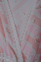 Vintage Floral Sheer Night Dress / 白木蘭蕾絲開襟睡衣洋裝