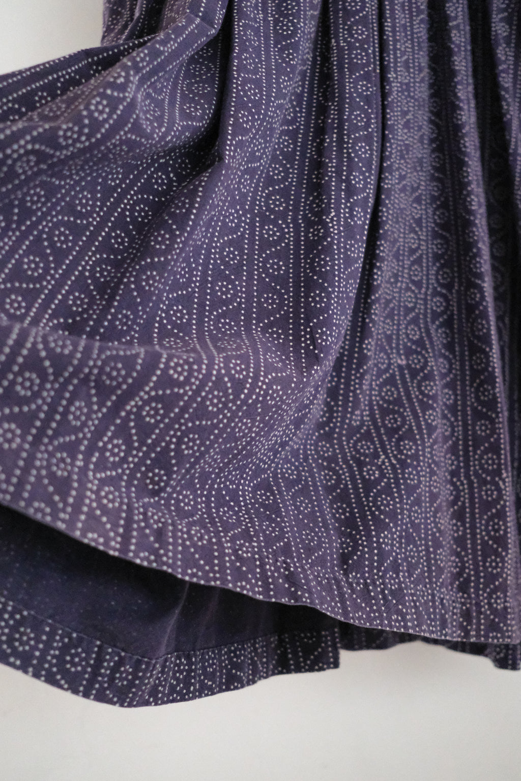 1970's Indian Shisha Patch Wax Print Dress / 印度古著鏡面刺繡蠟染印花洋裝