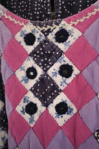 1970's Indian Shisha Patch Wax Print Dress / 印度古著鏡面刺繡蠟染印花洋裝