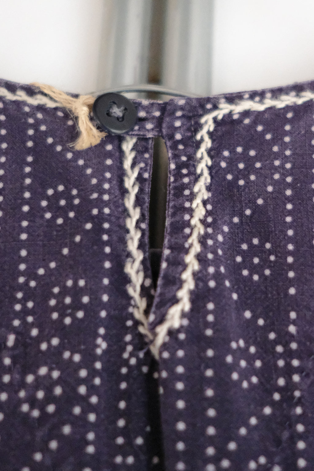 1970's Indian Shisha Patch Wax Print Dress / 印度古著鏡面刺繡蠟染印花洋裝