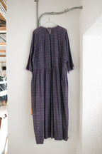 1970's Indian Shisha Patch Wax Print Dress / 印度古著鏡面刺繡蠟染印花洋裝