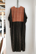 1990's India Batik Embroidery Dress / 印度蠟染刺繡洋裝