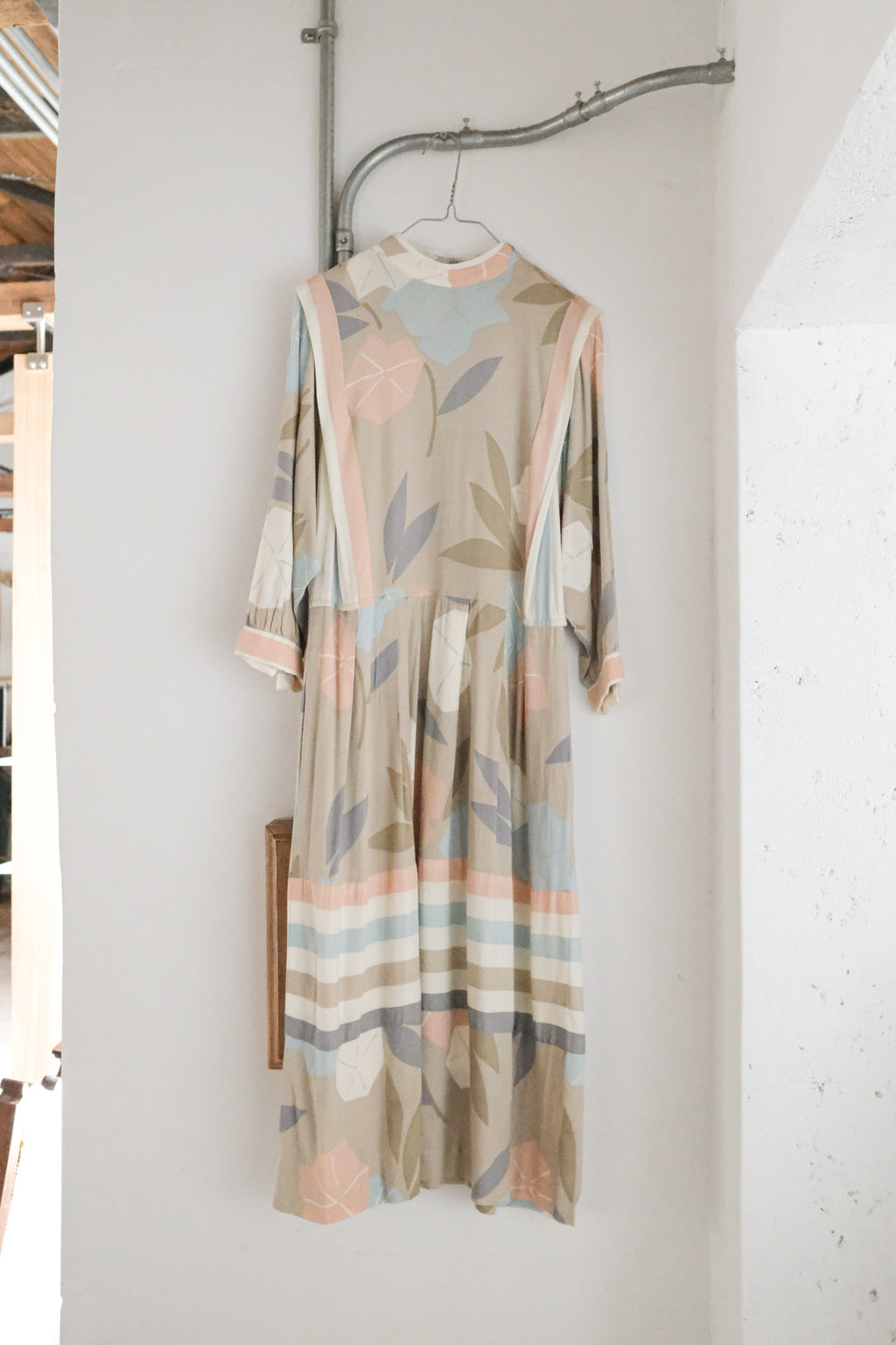 Vintage Pastel Coloured Print Dress / 古著粉彩印花洋裝
