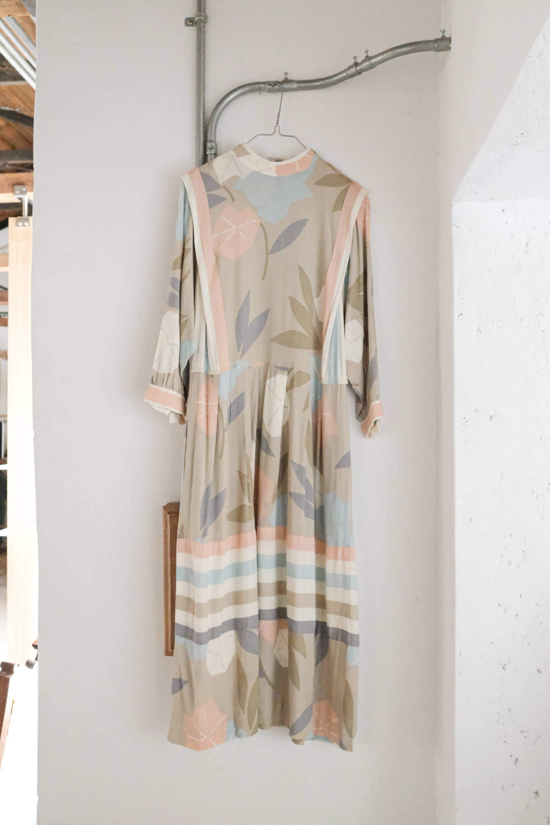 Vintage Pastel Coloured Print Dress / 古著粉彩印花洋裝