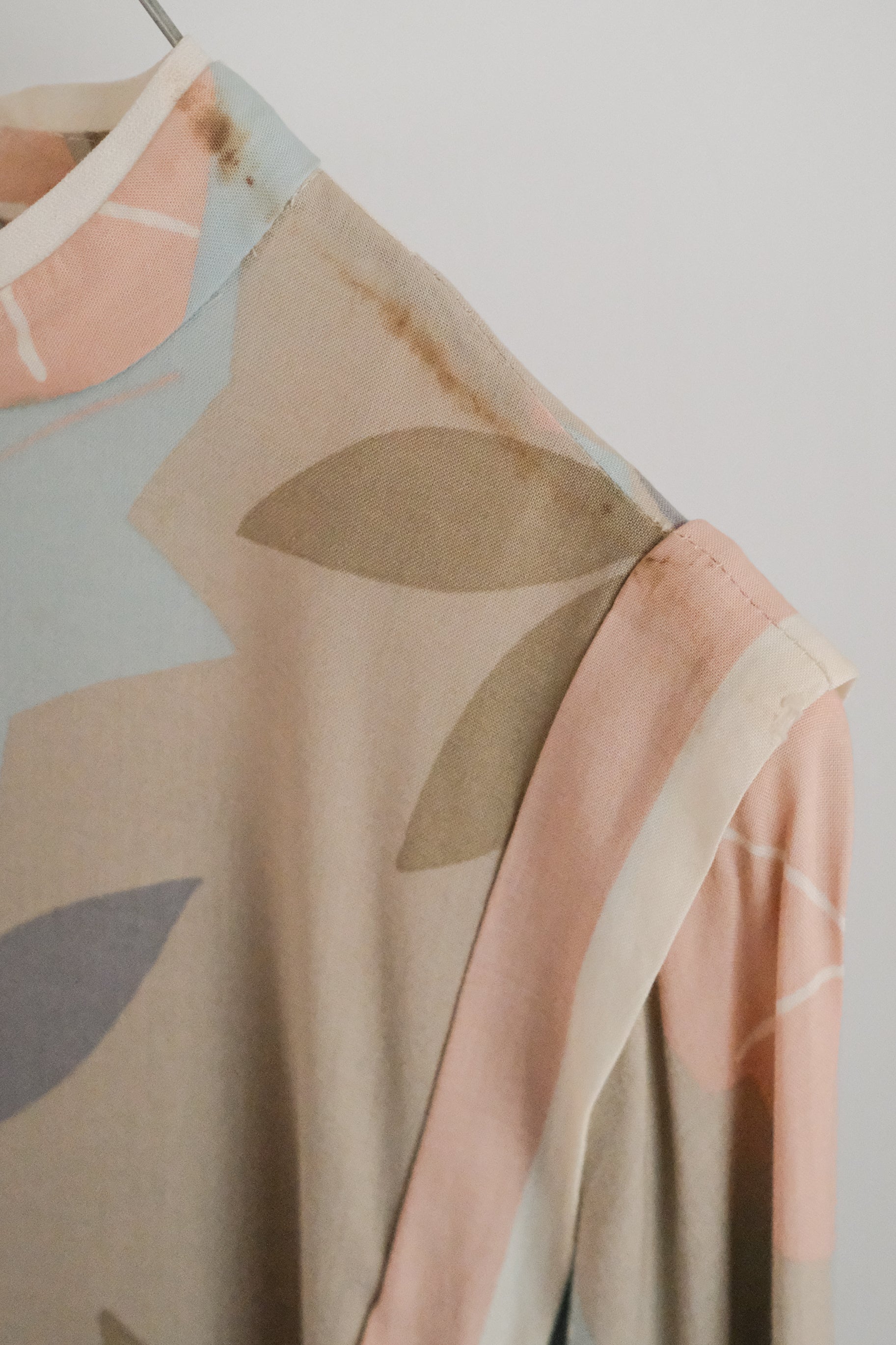 Vintage Pastel Coloured Print Dress / 古著粉彩印花洋裝