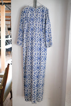 1970's Romona Rull Shisha Stitch Block Print Dress / 古著鏡面刺繡蓋染洋裝