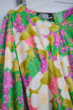 Vintage Spring Floral Maxi Dress / 珊瑚藤雨扶桑長洋裝