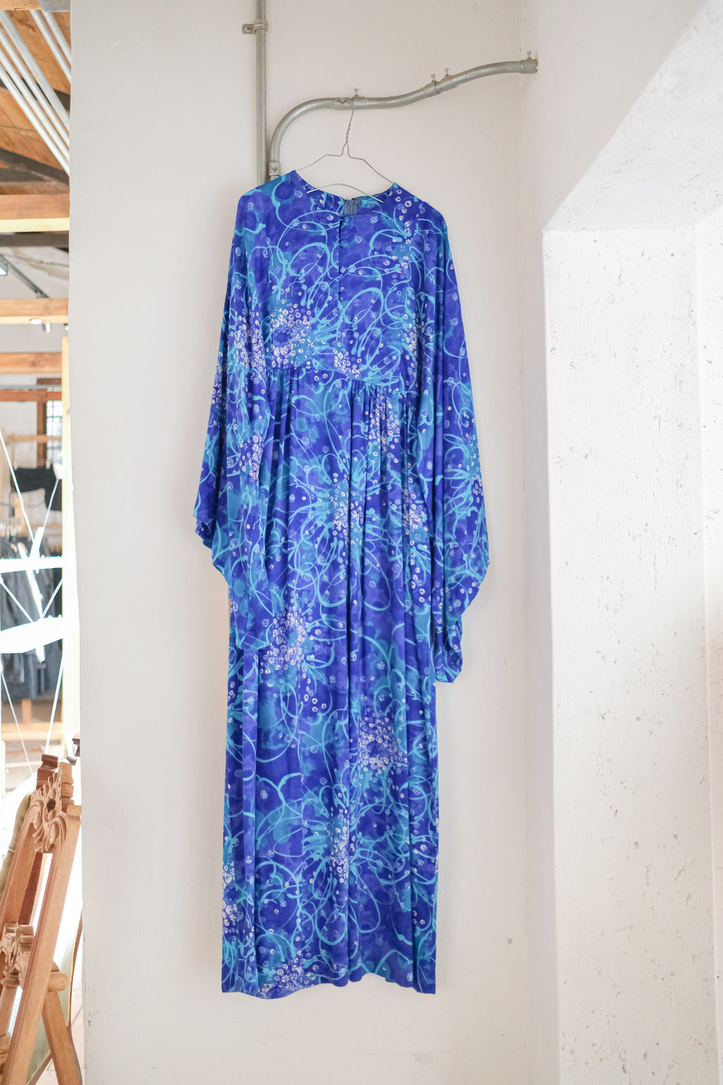 Vintage Hawaii Maxi Dress / 藍色浮夢長洋裝