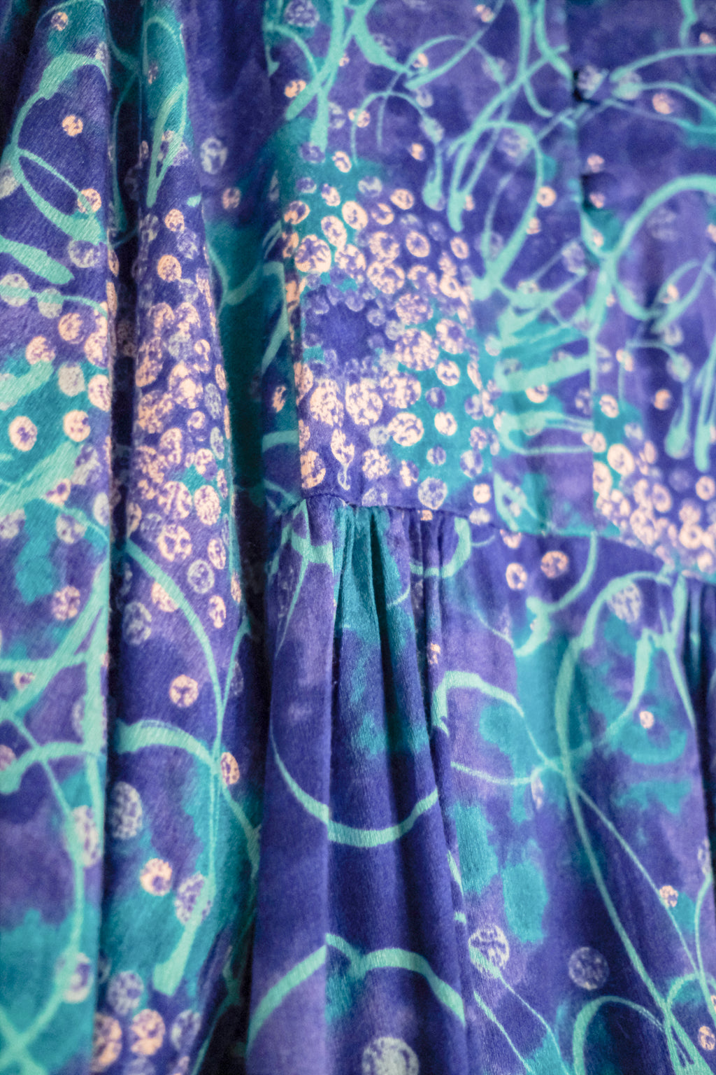 Vintage Hawaii Maxi Dress / 藍色浮夢長洋裝