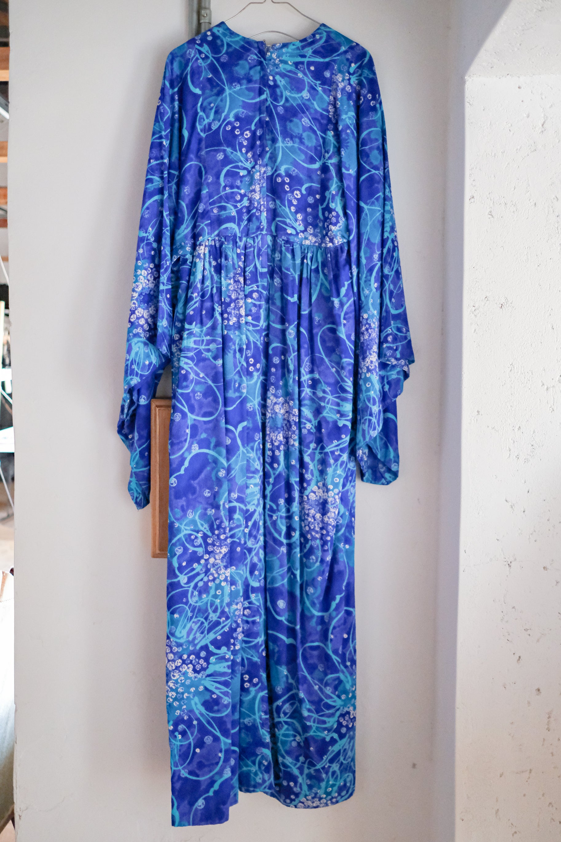 Vintage Hawaii Maxi Dress / 藍色浮夢長洋裝